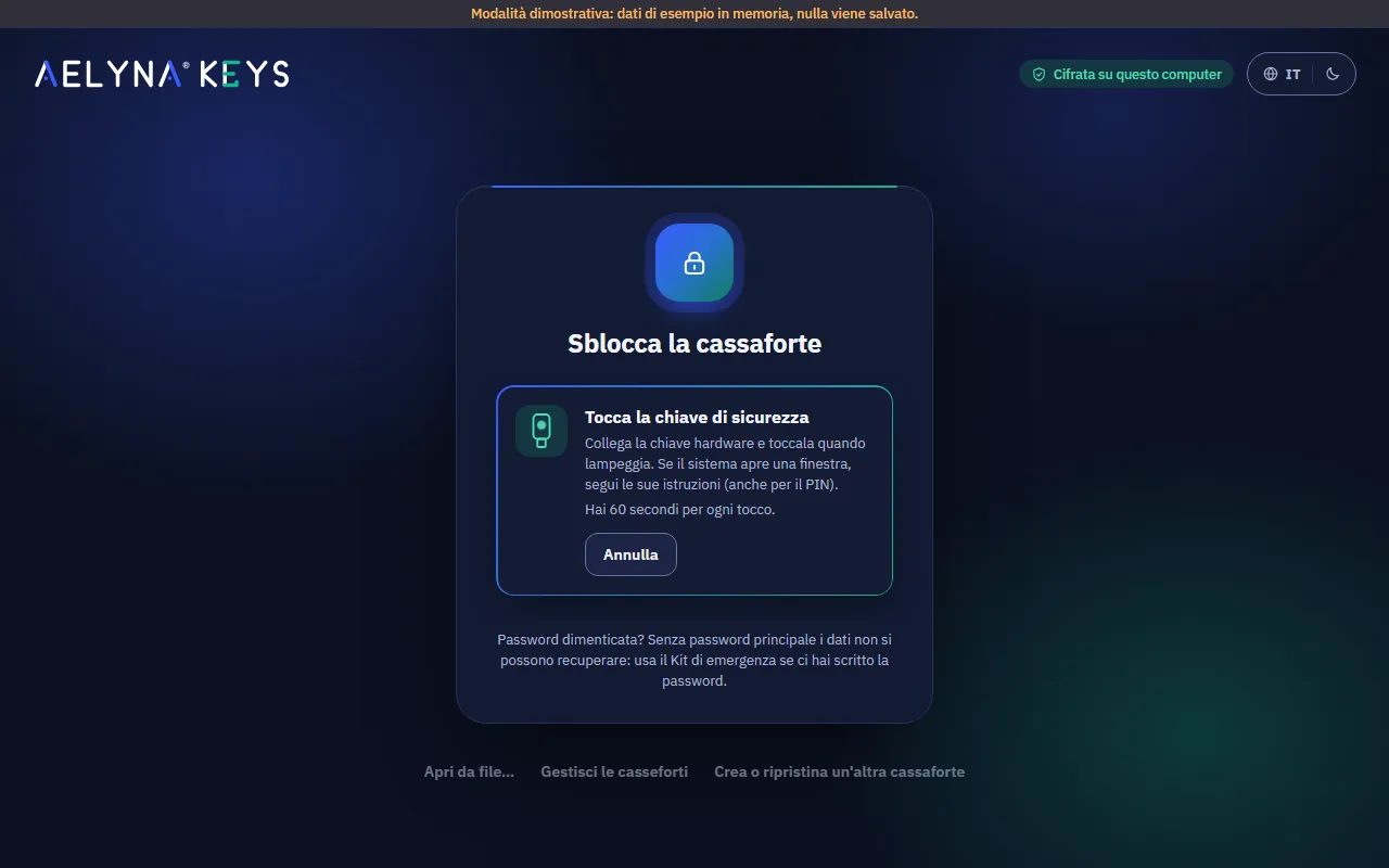 Unlocking: touch your security key